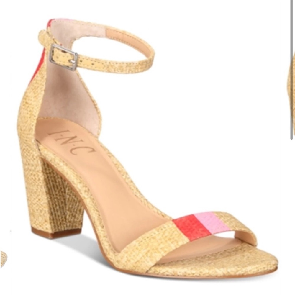 INC Nat Stripe Woven Heels 8.5M